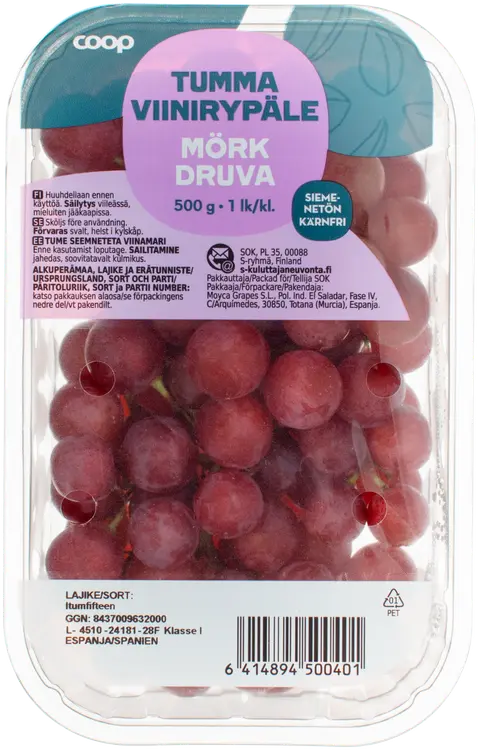 Coop tumma siemenetön viinirypäle 500 g