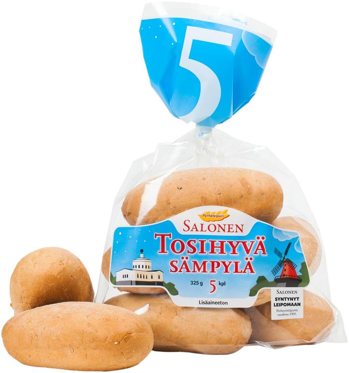 Leipomo Salonen Tosihyväsämpylä 5/325g vehnärouhesämpylä