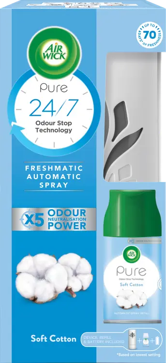 AirWick Freshmatic Soft Cotton ilmanraikastinkone + täyttö 250ml