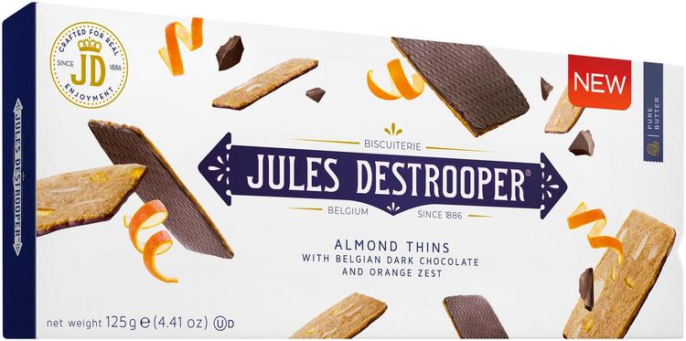 Jules Destrooper 125g Mantelikeksi tumma suklaa ja appelsiini