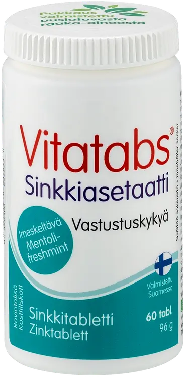Vitatabs Sinkkiasetaatti sinkkitabletti mentoli-freshmint 60 tabl