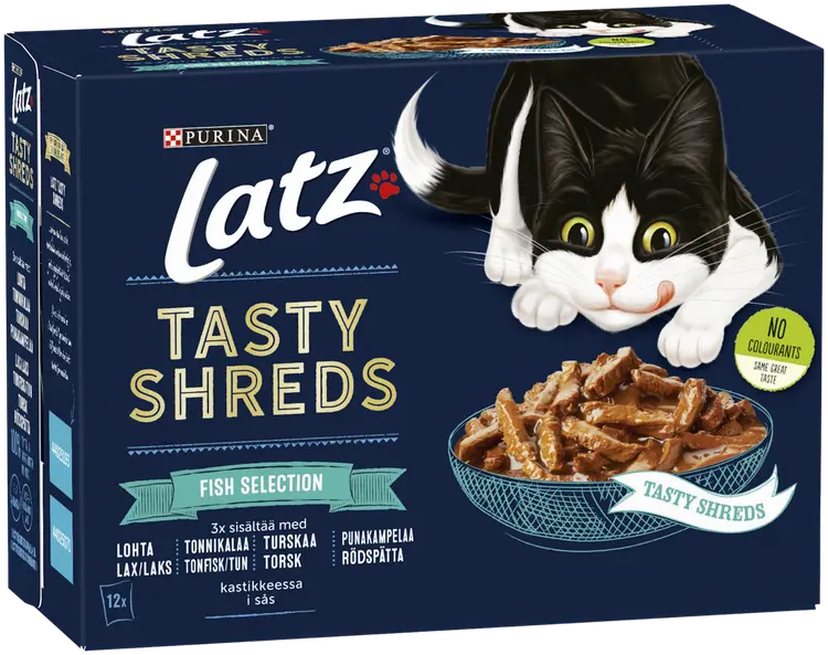 LATZ 12x80g Tasty Shreds Fish Selection kissanruoka