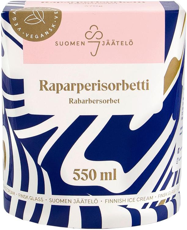 Suomen Jäätelö Raparperisorbetti 550ml