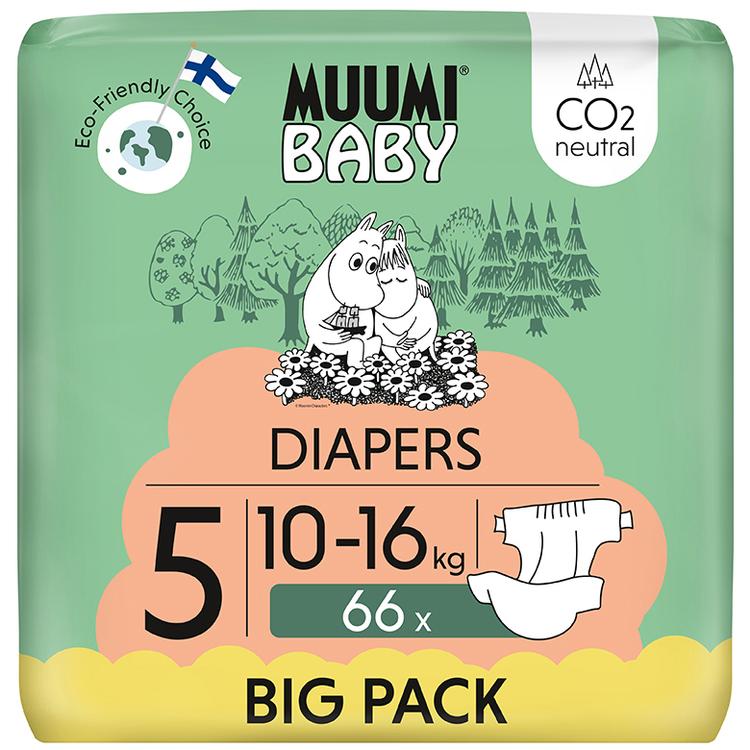 Muumi Baby Diapers teippivaippa 5 - 66 kpl 10-16 kg