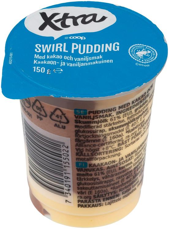 Xtra Swirl Kaakaon Ja Vaniljanmakuinen Vanukas 150g S kaupat Ruoan 