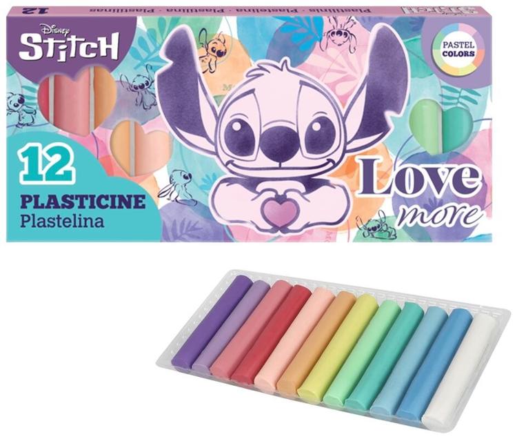 Stitch plastiliin 12 värvi, pastelne