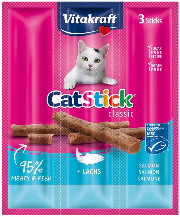 Vitakraft Cat Stick® Lihatikku kissoille, lohi 3kpl