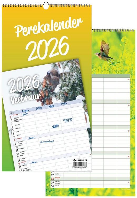 Perekalender, 225 x 420 mm, aasaga spira