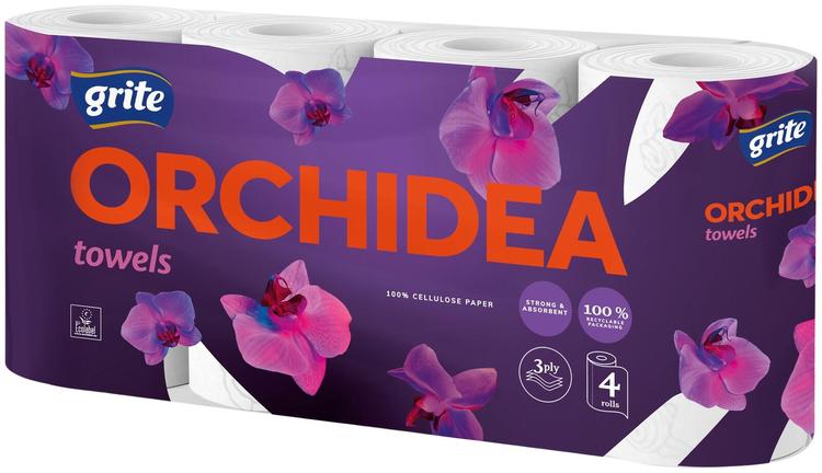 Majapidamispaber Orchidea Gold 4 rulli 3-kihiline