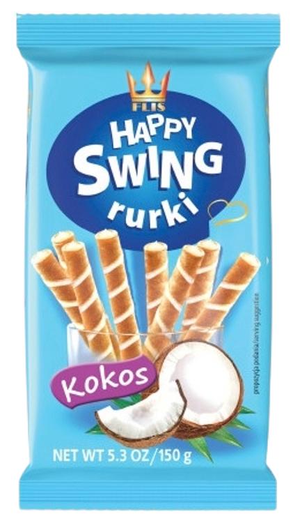 Happy Tubes vahvlirullid kookos 150 g