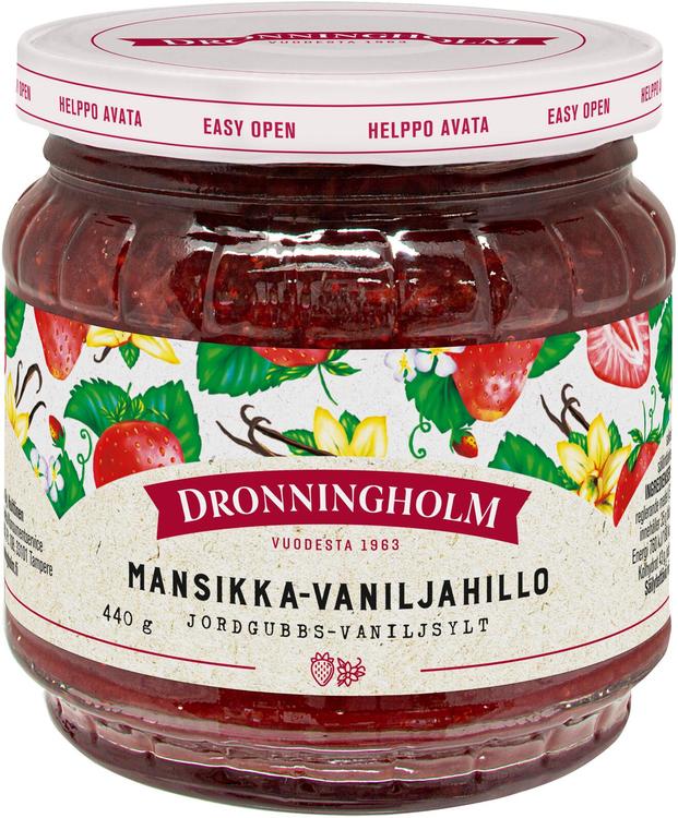 Dronningholm, maasika-vanillimoos, 440 g