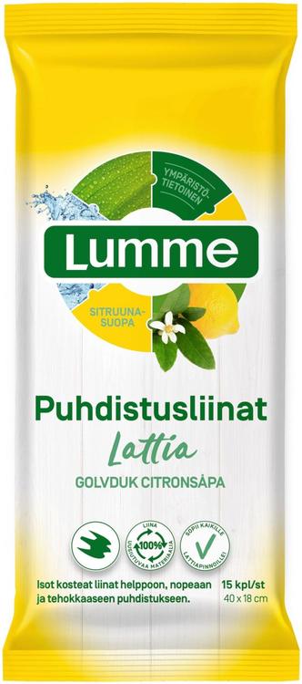 Lumme niisked põrandapesulapid 15 tk sidrun