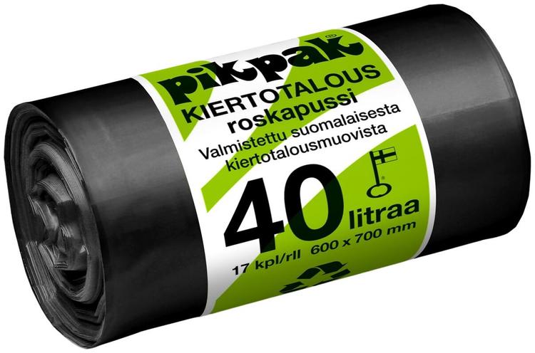 PikPak prügikott 40l 17tk must