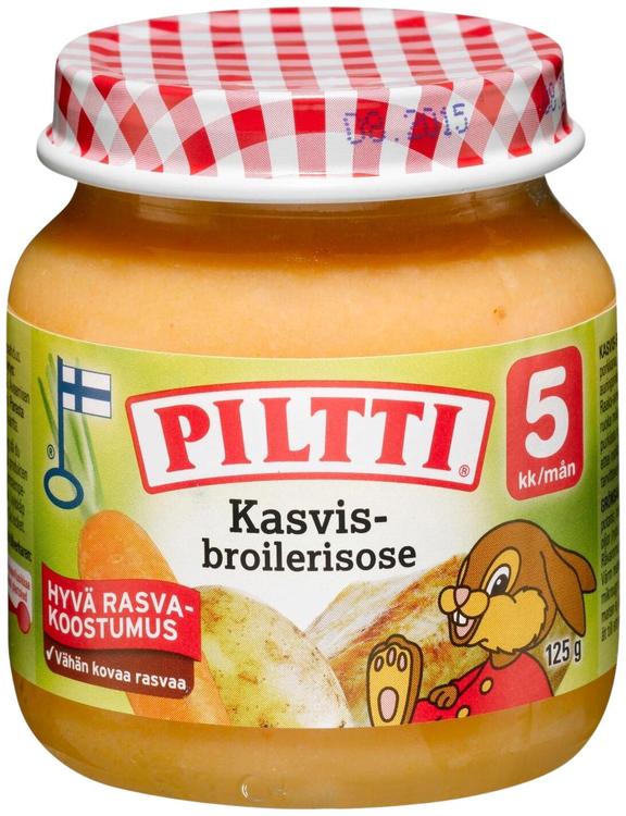 Piltti köögivilja-kanapüree 125g, alates 5-elukuust
