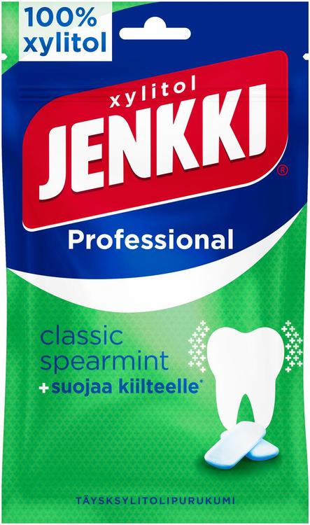 Jenkki Professional Classic Spearmint ksülitoli ja kaltsiumiga närimiskummid 90 g