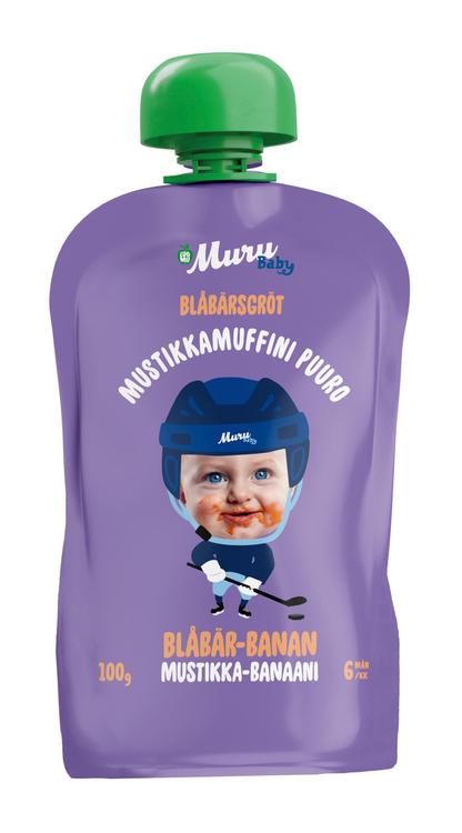 Muru Baby Mustikamuffini neljavilja mahepuder banaani-mustika 6k 100g