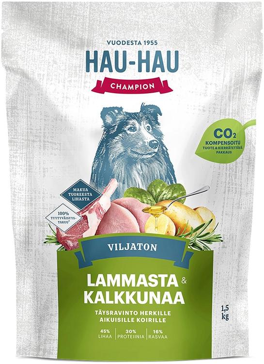 Teraviljata täissööt koertele lamba, kalkunilihaga 1,5kg