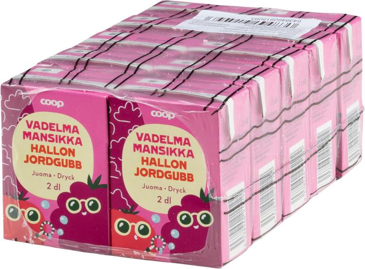 Coop vaarika-maasikamahlajook 10x200 ml