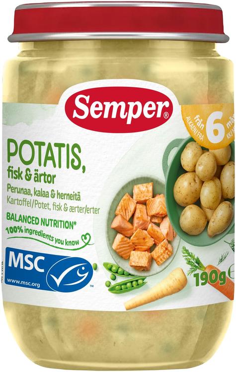 Semper kartul,kala&herned 6k 190g püree