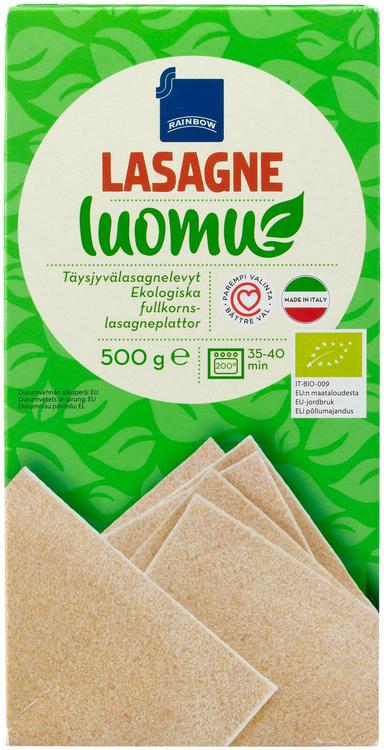 Täisteralasanjeplaadid 500 g, mahe, ei sisalda kanamune