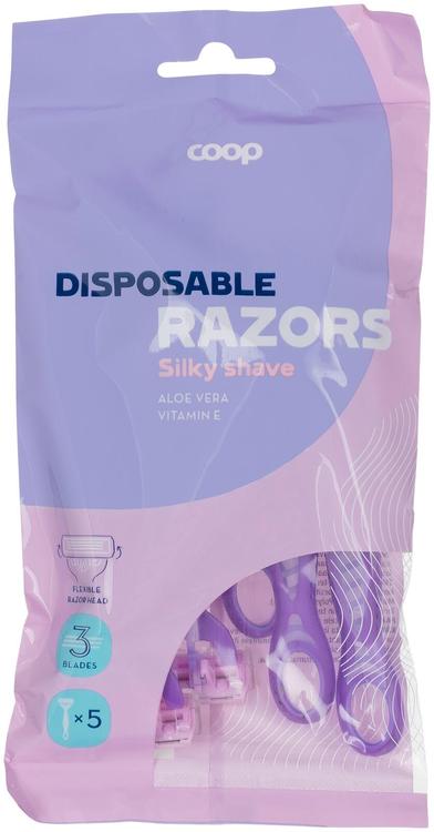 Ühekordsed raseerijad Coop Silky Shave 3-tera 5tk