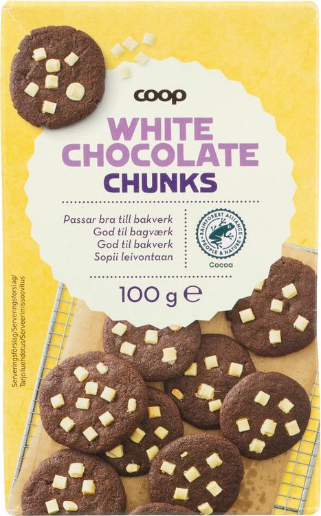 Coop valge shokolaadi tükid 100g küpsetamiseks