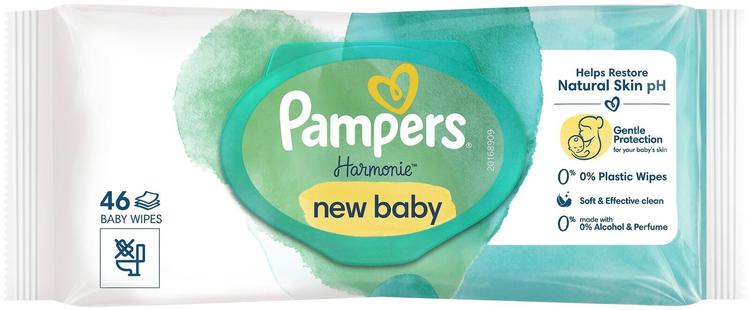 Pampers Harmonie New Baby niisked salvrätikud 46tk