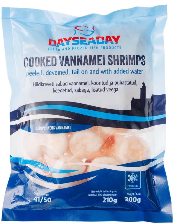 Day Seaday Külm.Hiidkrevetisabad Keedetud Kooritud 300 G 41/50