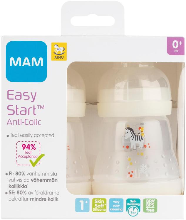 Mam Easy start Anti-Colic lutipudel 160 ml, alates sünnist, 2 tk