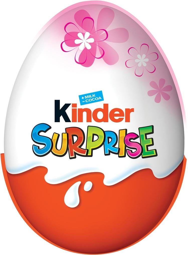 Kinder Surprise maitosuklaahahmo maitoisalla sisäpinnalla pinkki. sisältää lelun 20g