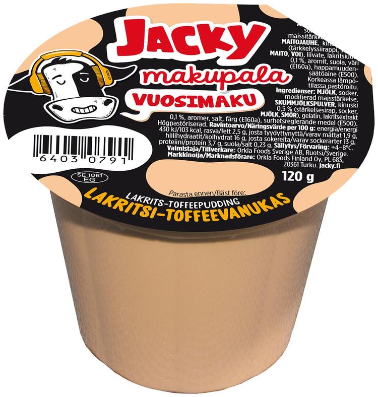 Jacky Makupala vuosimaku lakritsi-toffee vanukas 120g