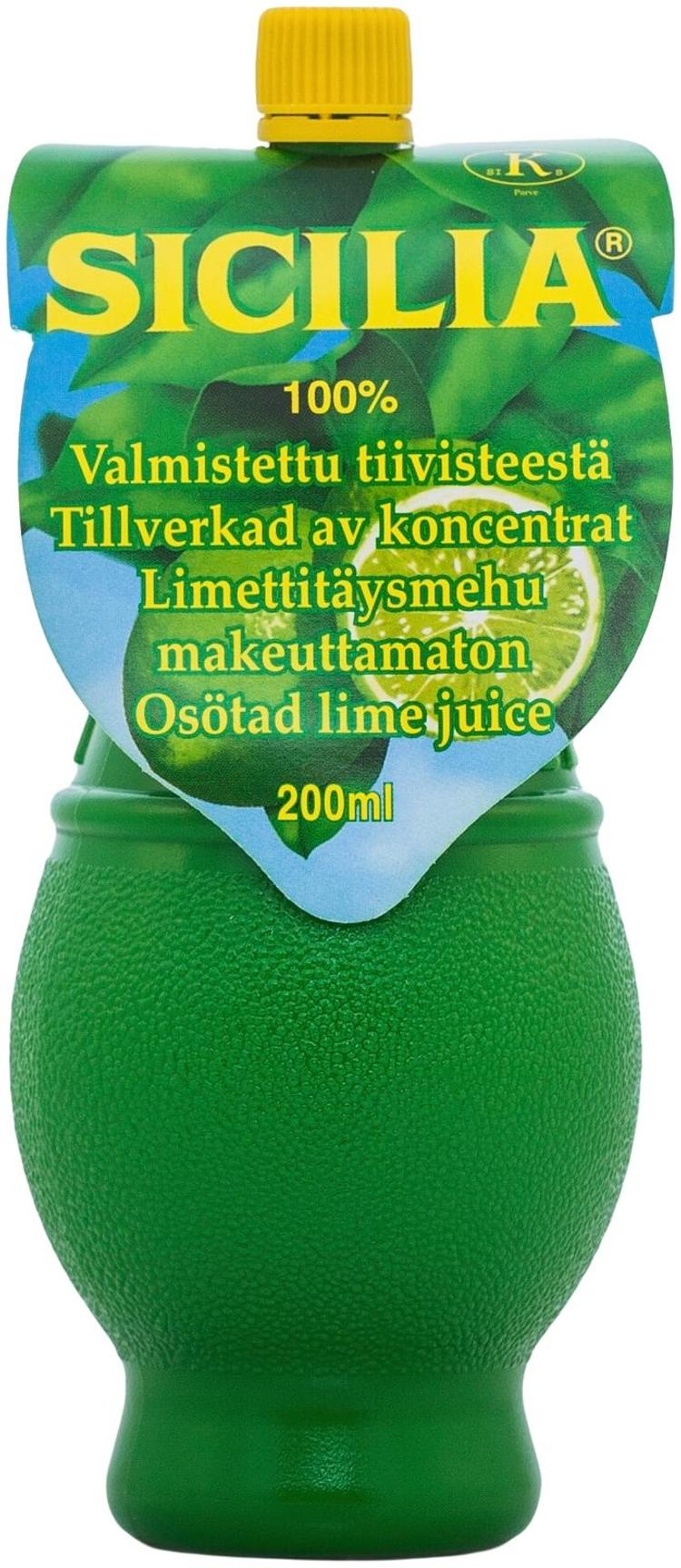 Sicilia Limettitäysmehu 200ml makeuttamaton