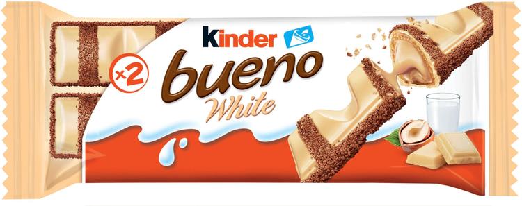 Kinder Bueno White 39g valkosuklaalla päällystetty vohveli maitoisalla hasselpähkinätäytteell