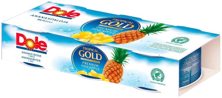 3x227/139g Dole Tropical Gold Ananaspaloja mehussa 3-pack