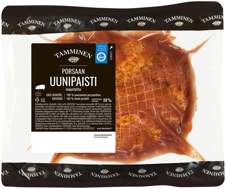 Tamminen porsaan uunipaisti maustettu n1,2kg