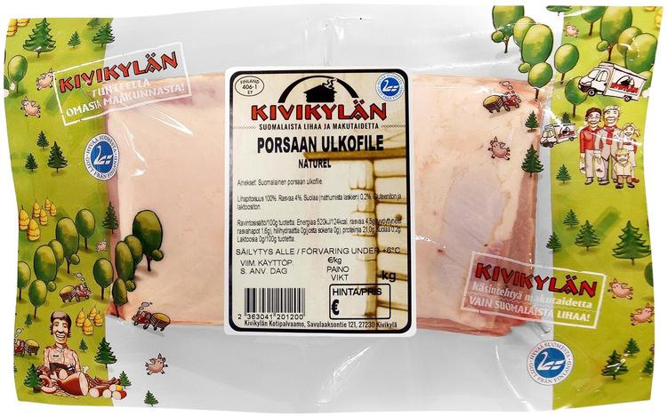 Kivikylän Porsaan ulkofile naturel 0,8-1,2 kg