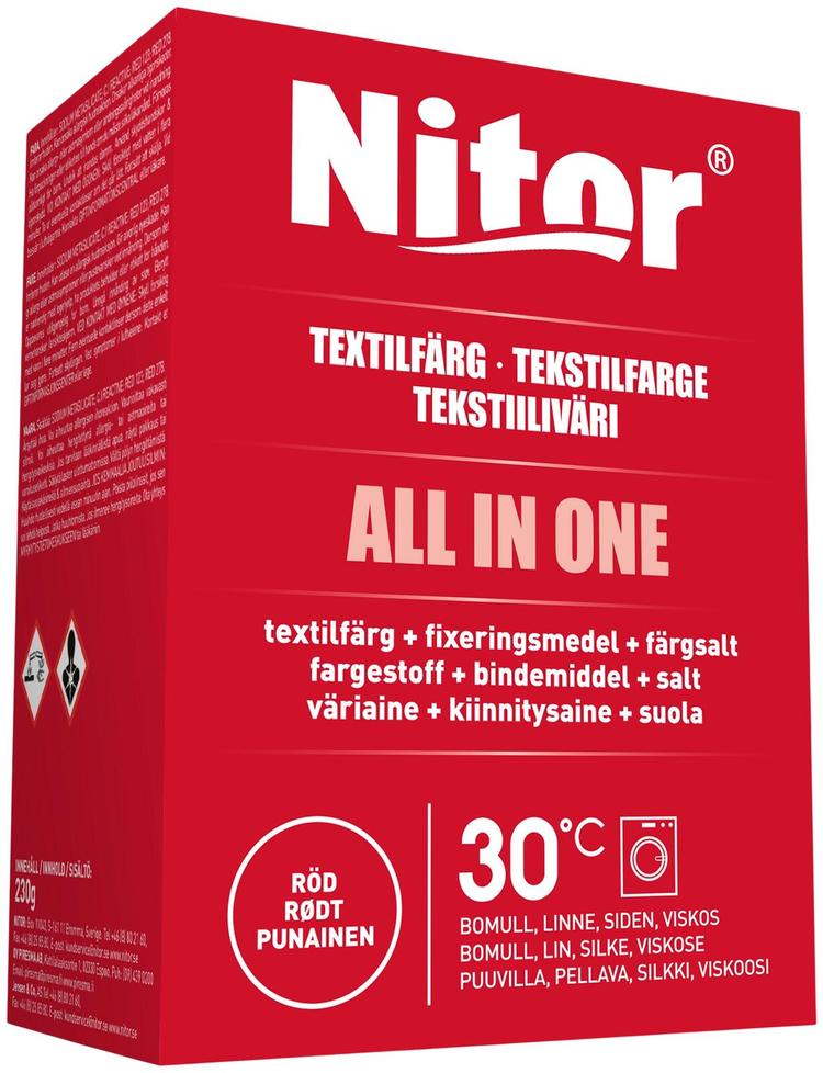 Nitor Tekstiiliväri All in one 230g punainen