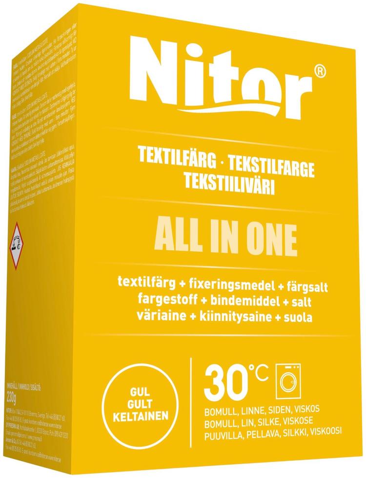 Nitor Tekstiiliväri All in one 230g keltainen