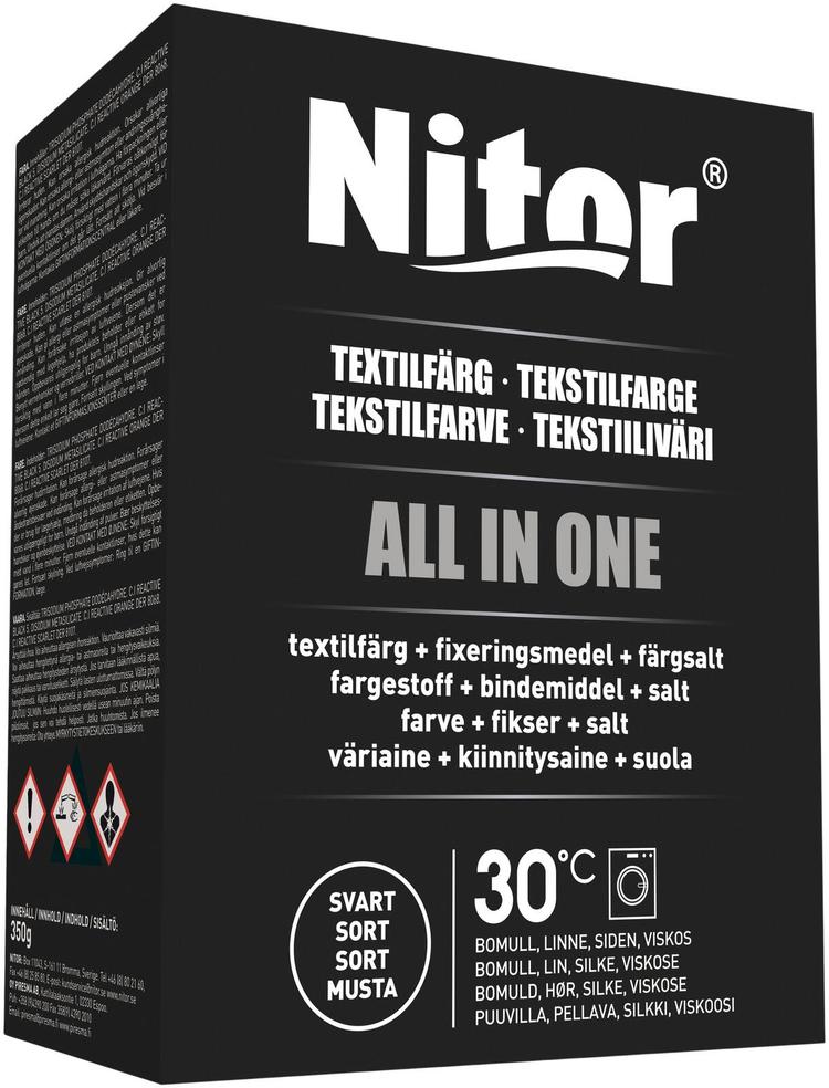 Nitor Tekstiiliväri All in one 350g musta