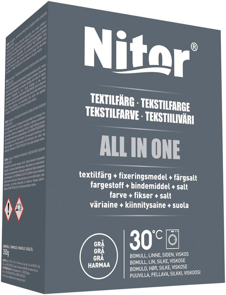 Nitor Tekstiiliväri All in one 350g harmaa