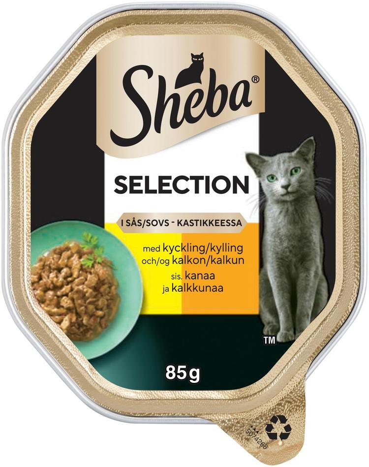 Sheba Selection Kanaa & Kalkkunaa kastikkeessa 85g