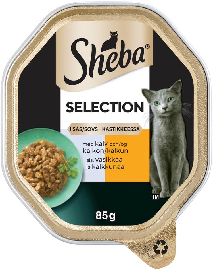 Sheba Selection Vasikkaa & Kalkkunaa kastikkeessa 85g