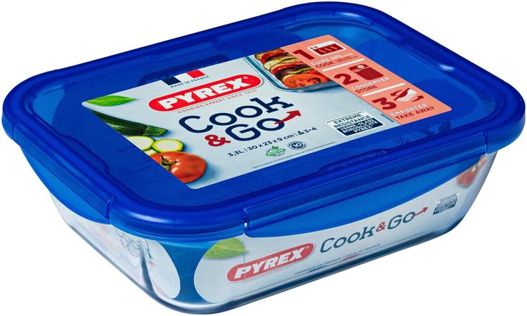 Pyrex Cook & Go lasivuoka ja kansi 3,5 l 30 x 23 cm