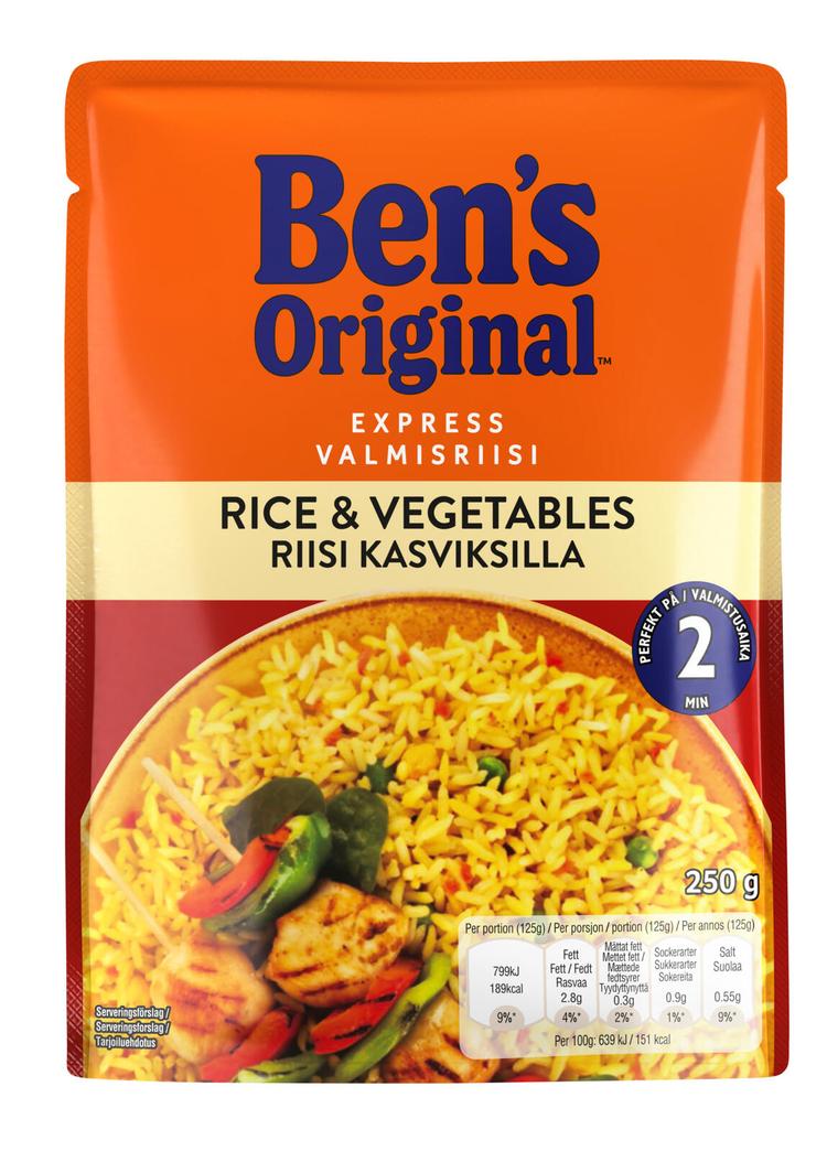 Ben's Original Valmisriisi Kasviksilla (250 g)