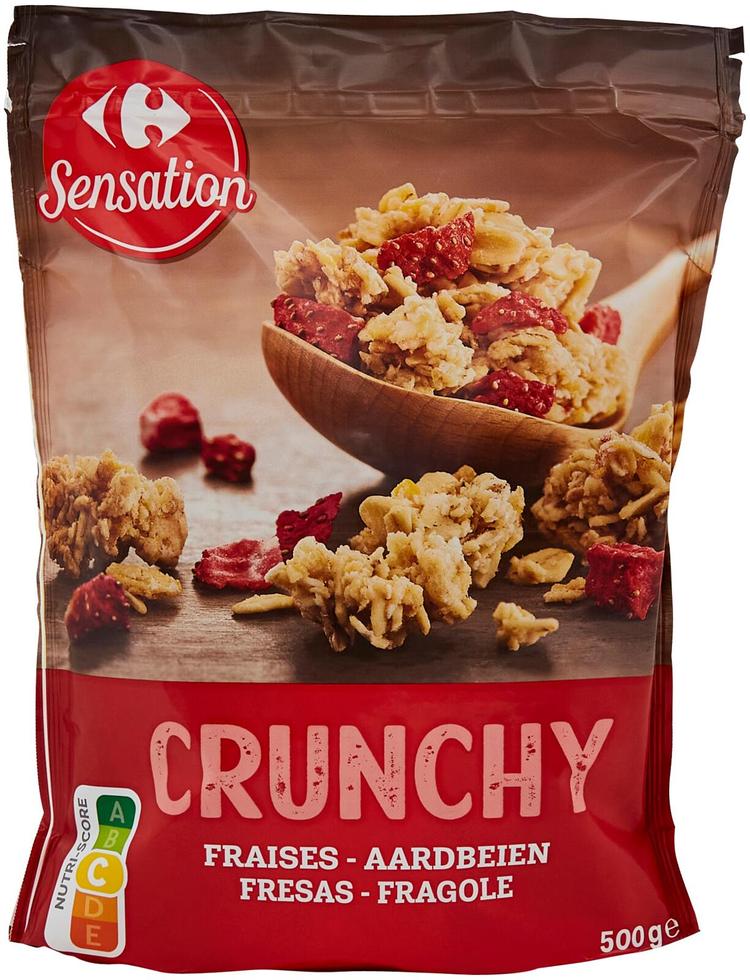 Carrefour Sensation Crunchy Fraises muromysli mansikka 500 g