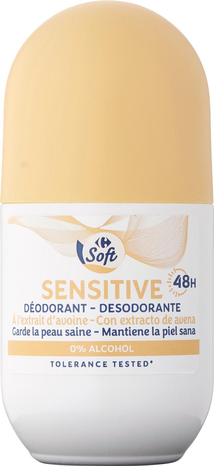 Carrefour Soft Oat Sensitive roll-on deodorantti 50 ml