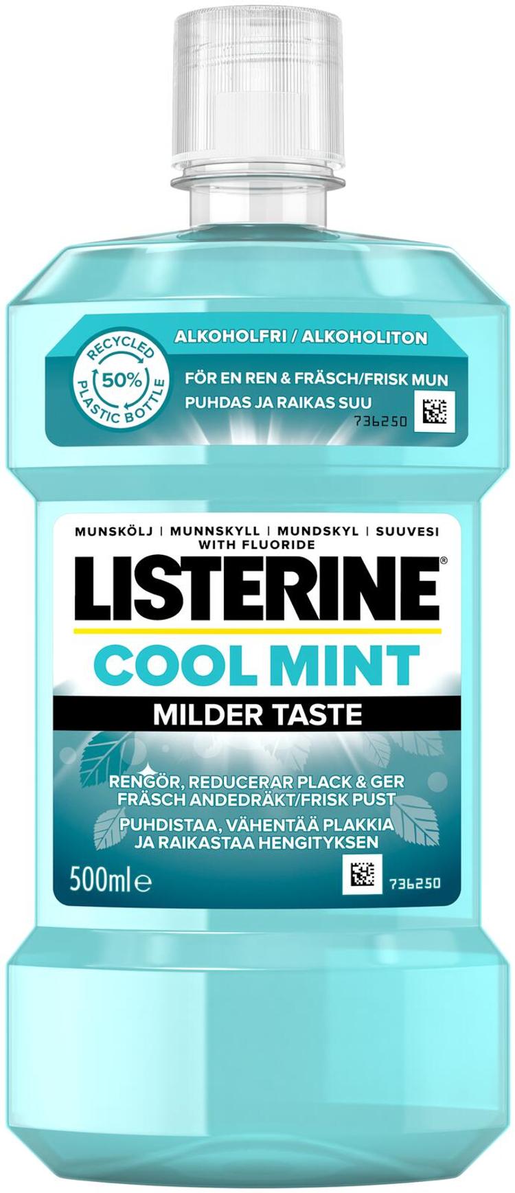 ListerineCool Mint Milder Taste suuvesi, 500 ml