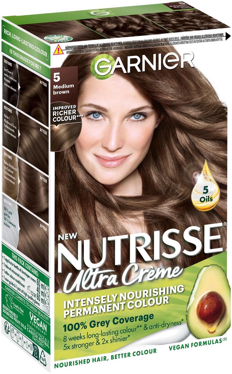 Garnier Nutrisse Ultra Creme 5.0 Medium Brown Ruskea kestoväri 1kpl