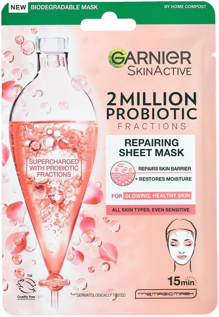 Garnier SkinActive 2 Million Probiotics Fractions Repairing kangasnaamio herkälle iholle 22g