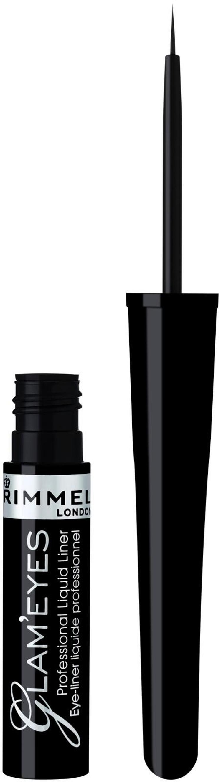 Rimmel 3,5ml Glam'Eyes Professional Liquid Eyeliner 001 Black Glamour nestemäinen rajausväri